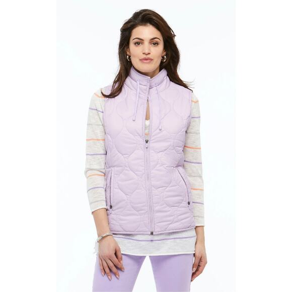 ORLY Women's Lavender Vest Size M Spring Quilted Drawstring Casual Cozy NWT - Picture 4 of 4